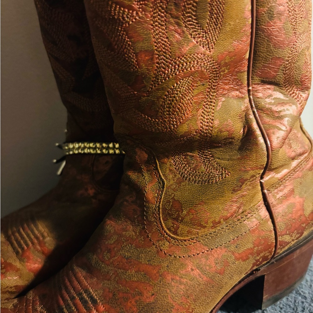 Nocona Tan Leather Cowboy Boots - Picture 12 of 13